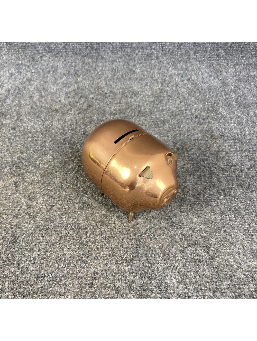 Vintage Coppercraft Guild Copper 3 1/2" Diameter Piggy Pig Coin Slot Bank